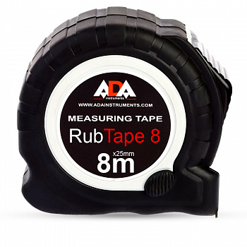 Рулетка ударопрочная ADA RubTape 8 с полимерным покрытием ленты (сталь, с двумя СТОПами, 8 м)  А00157
