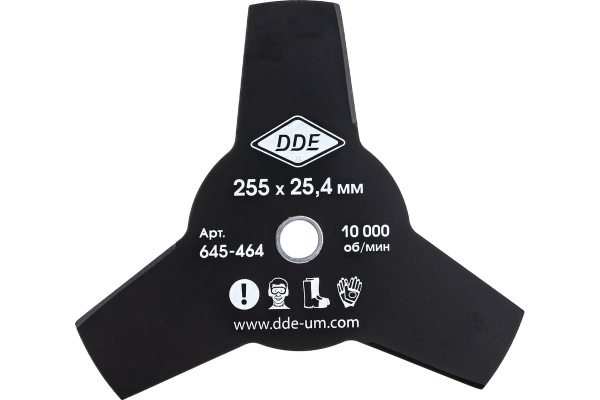 Диск для триммера DDE 3-х лопастной 255 х 25,4мм (толщина = 1,4 мм) 645-464