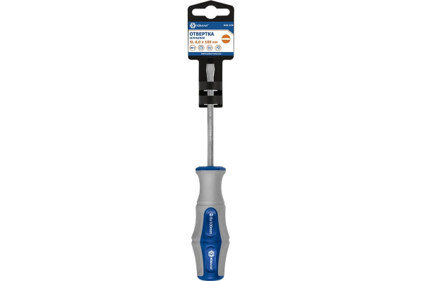 Отвёртка КОБАЛЬТ Ultra Grip SL 6,0 х 100 мм CR-V, 2компонентная рукоятка (1шт.) подвес 646-270