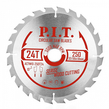 Диск пильный 250х32/30х24Т P.I.T. 2,2 мм (ACTW10-250T24)