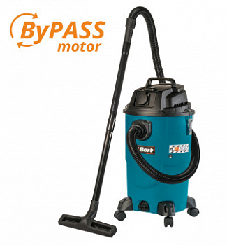 Пылесос BORT BSS-1430-P (1,4кВт, 30л, шланг 3м, розетка 2кВт, сухая и влажная уборка)  93417456