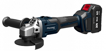 Шлифмашина угл акк бесщет Pioneer AG-E20V-125-04 (20В, 1акк*4Ач, 125мм, 0-1500/3000/5300/7300/10300об/мин, ЗУ 2А, КЕЙС)  (4)
